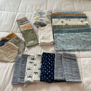 baby boy burp cloth + blanket bundle